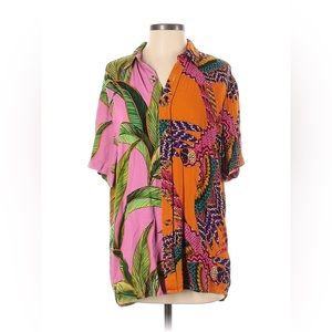 Farm Rio Mix Prints Oversize Camp Shirt size small